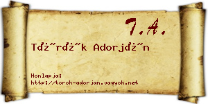Török Adorján névjegykártya