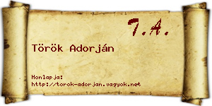 Török Adorján névjegykártya